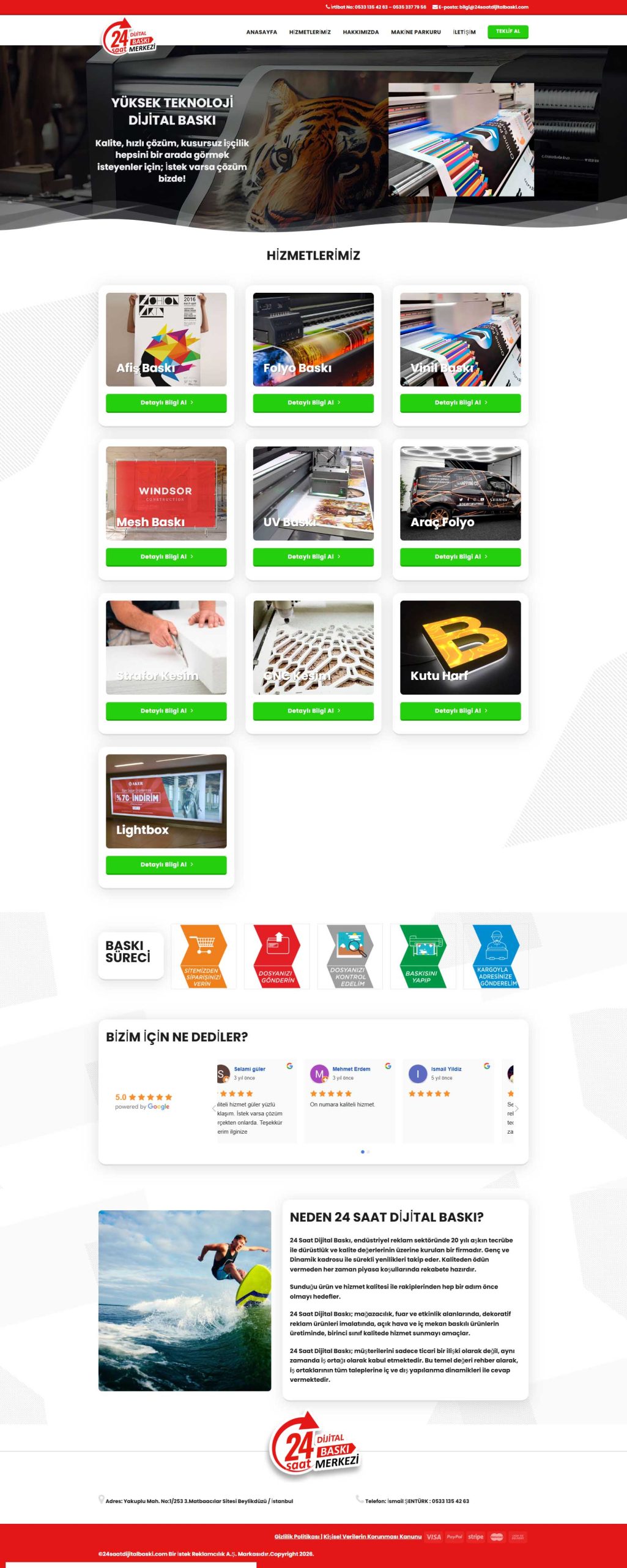 24SaatDijitalBaskı, Kurumsal Web Tasarım