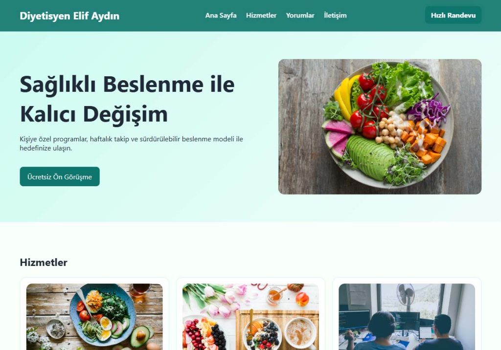 Diyetisyen Web Tasarımı