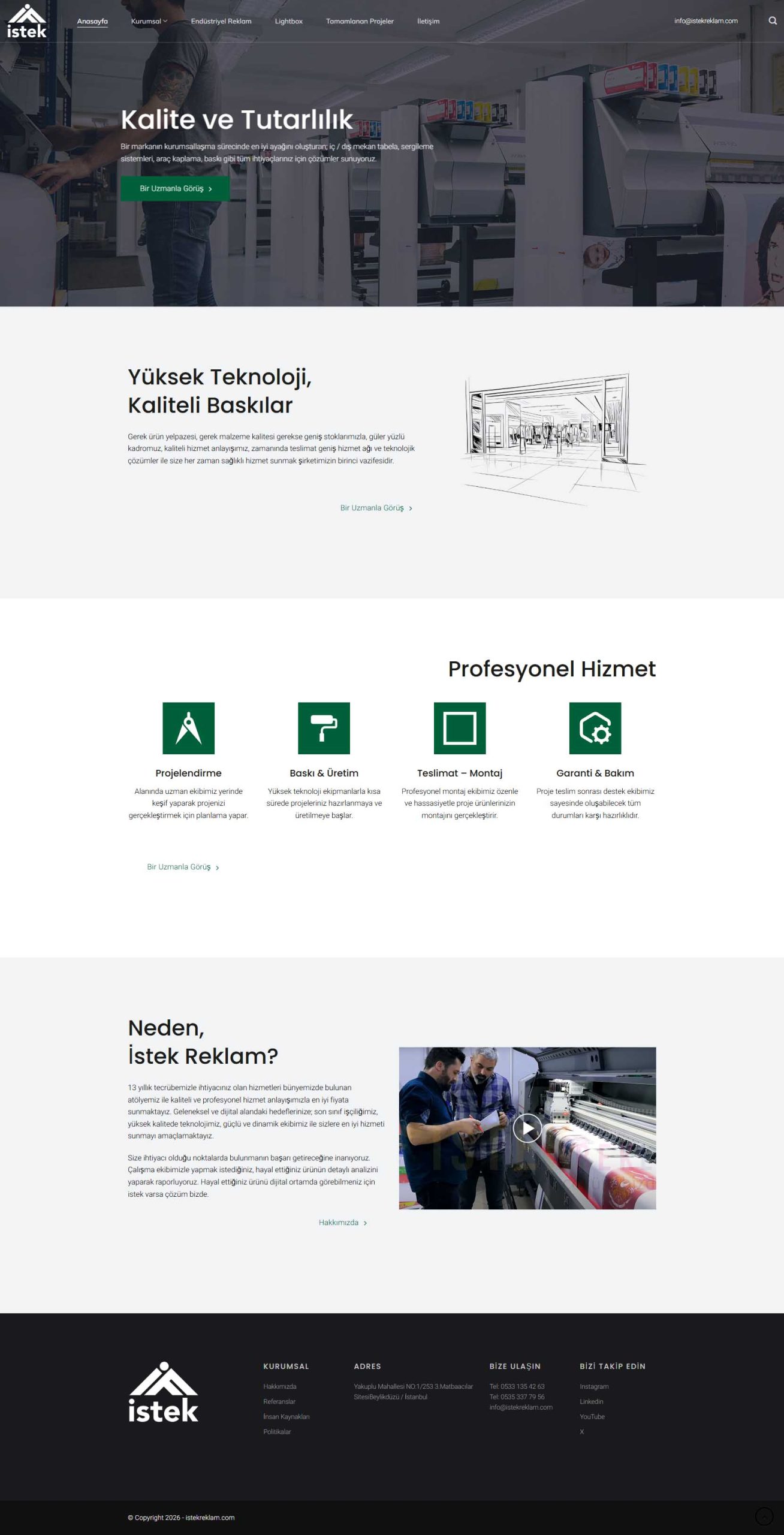 İstek Reklam, Kurumsal Web Tasarım